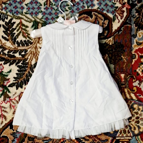 *NEW* 2 Piece White Eyelet Cotton Dress 6-9 Months - Picture 2 of 6